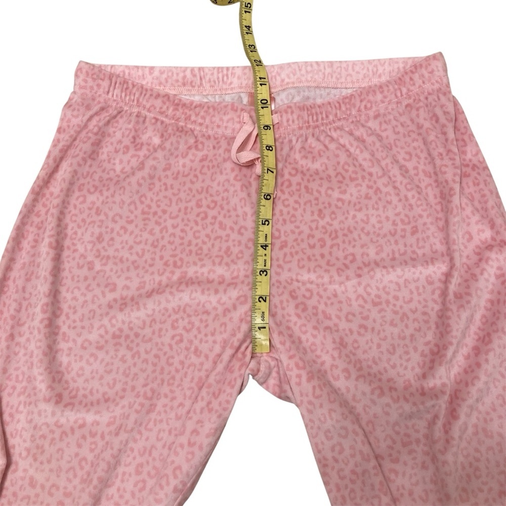 Juicy Couture Two Piece Pink Cheetah Print Velour Sleep Set, Lounge, Size Medium - Picture 12 of 12